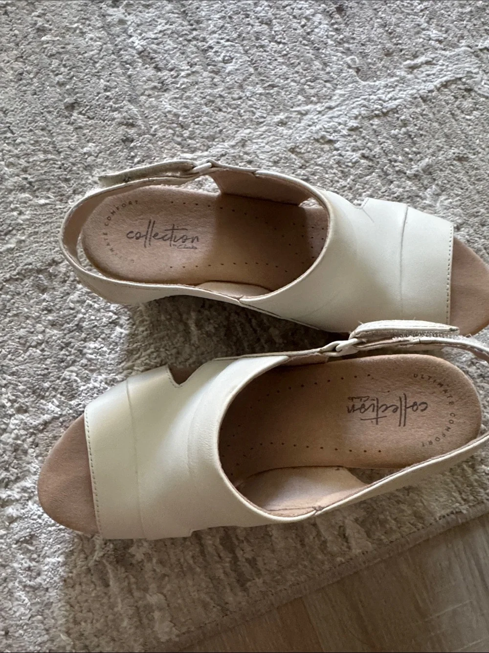 Clarks white leather
